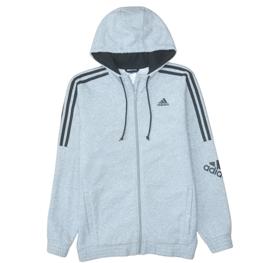 Adidas Men's Grey Full Zip Hoodie M Sportswear Fleece Jacket