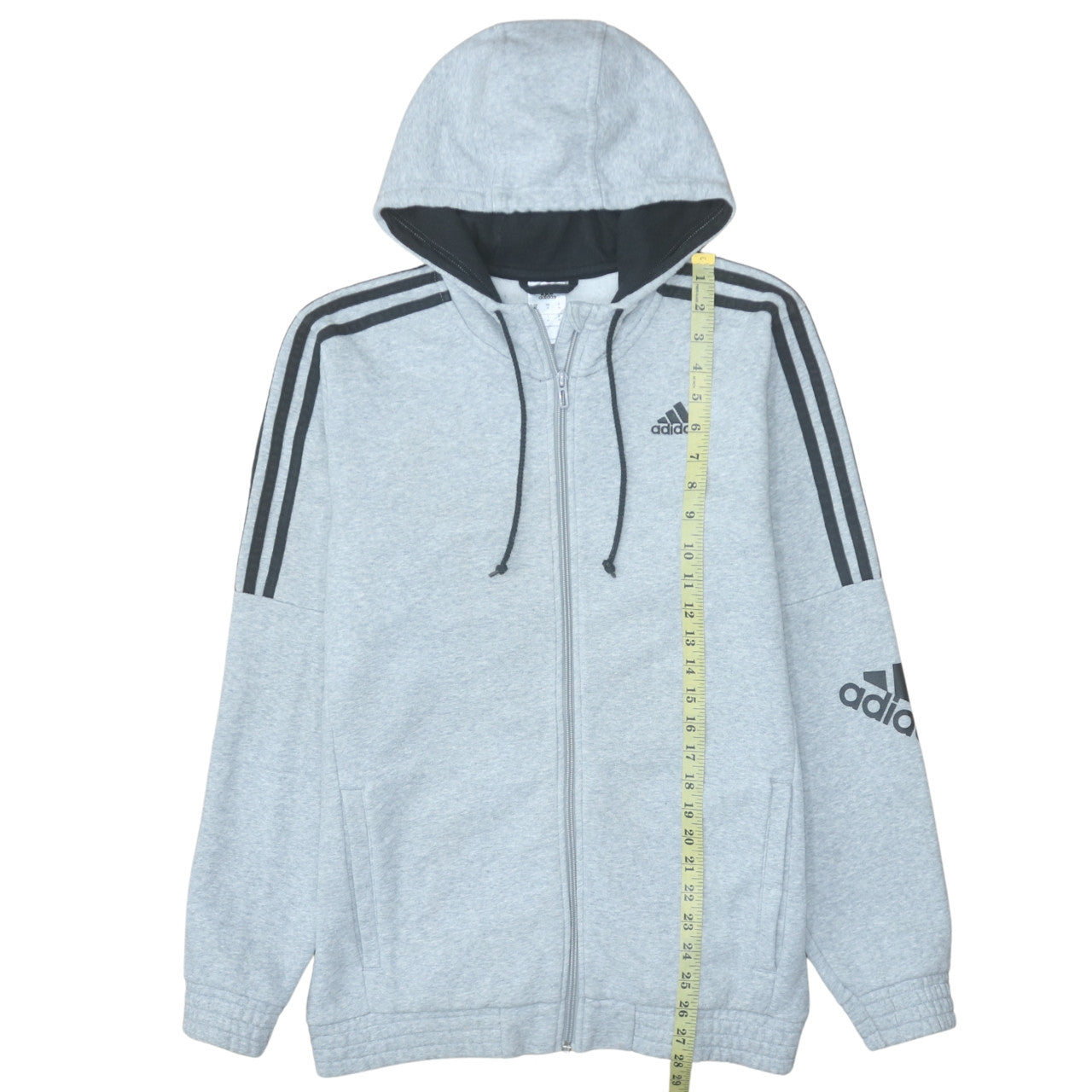 Adidas Men's Grey Full Zip Hoodie M Sportswear Fleece Jacket
