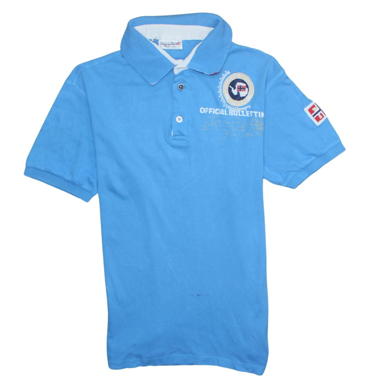 Napapijri Blue Men's XL Polo Shirt Embroidered Cotton Casual Sports