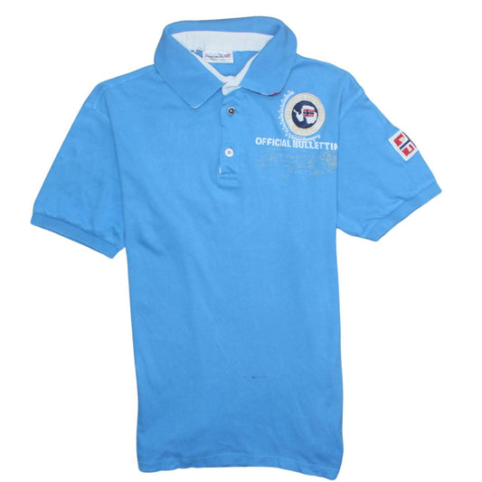 Napapijri Blue Men's XL Polo Shirt Embroidered Cotton Casual Sports