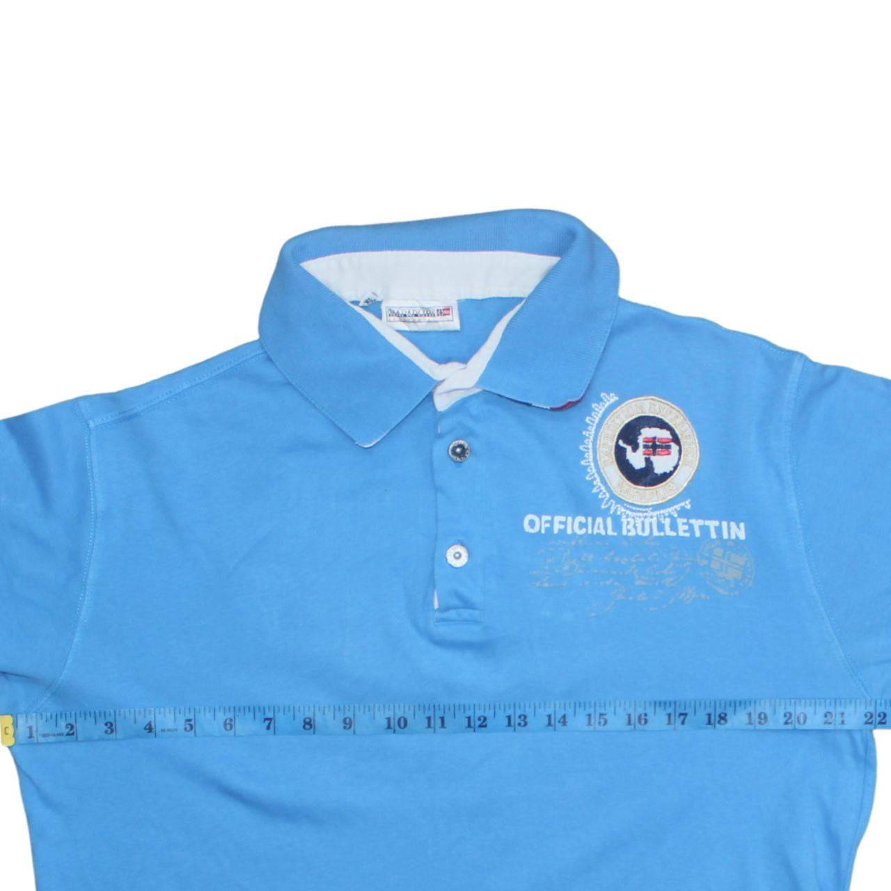Napapijri Blue Men's XL Polo Shirt Embroidered Cotton Casual Sports