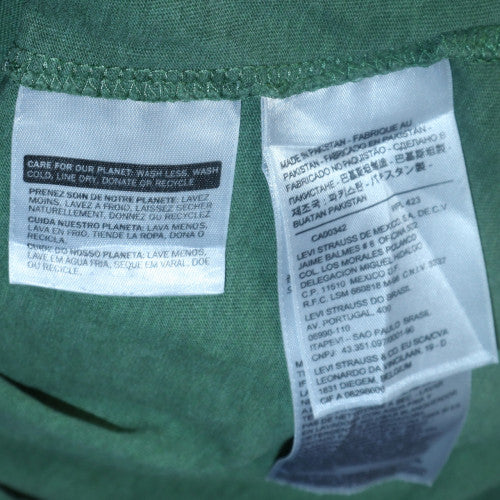 Levi's Men's Green Logo Crew Neck Cotton T-Shirt Size S