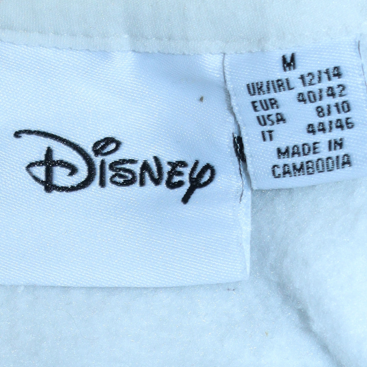 Disney Womens White Mickey Mouse Sweatshirt Size M Graphic Cotton Blend
