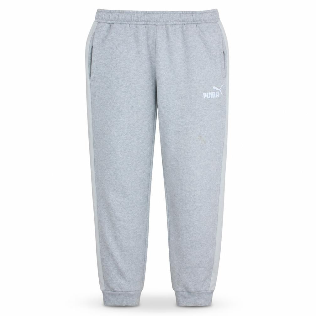 Puma Men's Grey Jogger Sweatpants M Regular Fit Elastic Waist