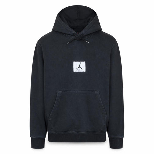 Front view of Jordan Men's Black Pullover Hoodie M Sports Fleece Sweatshirt
