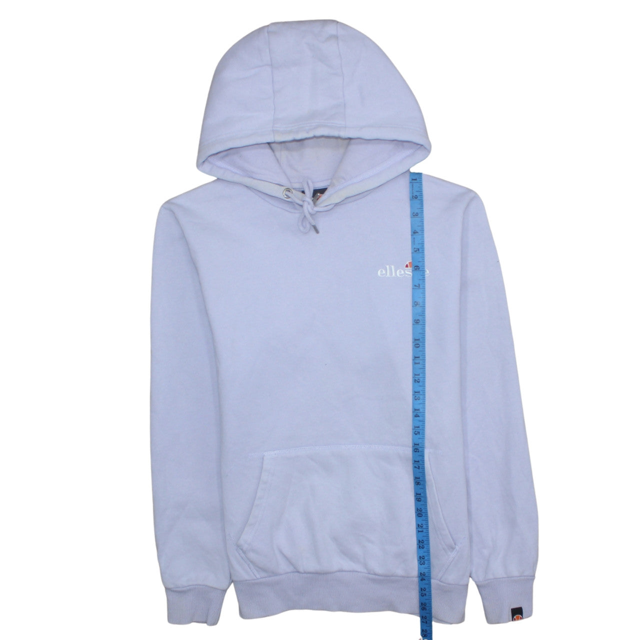Ellesse Womens White Pullover Hoodie UK L Casual Logo Sweatshirt