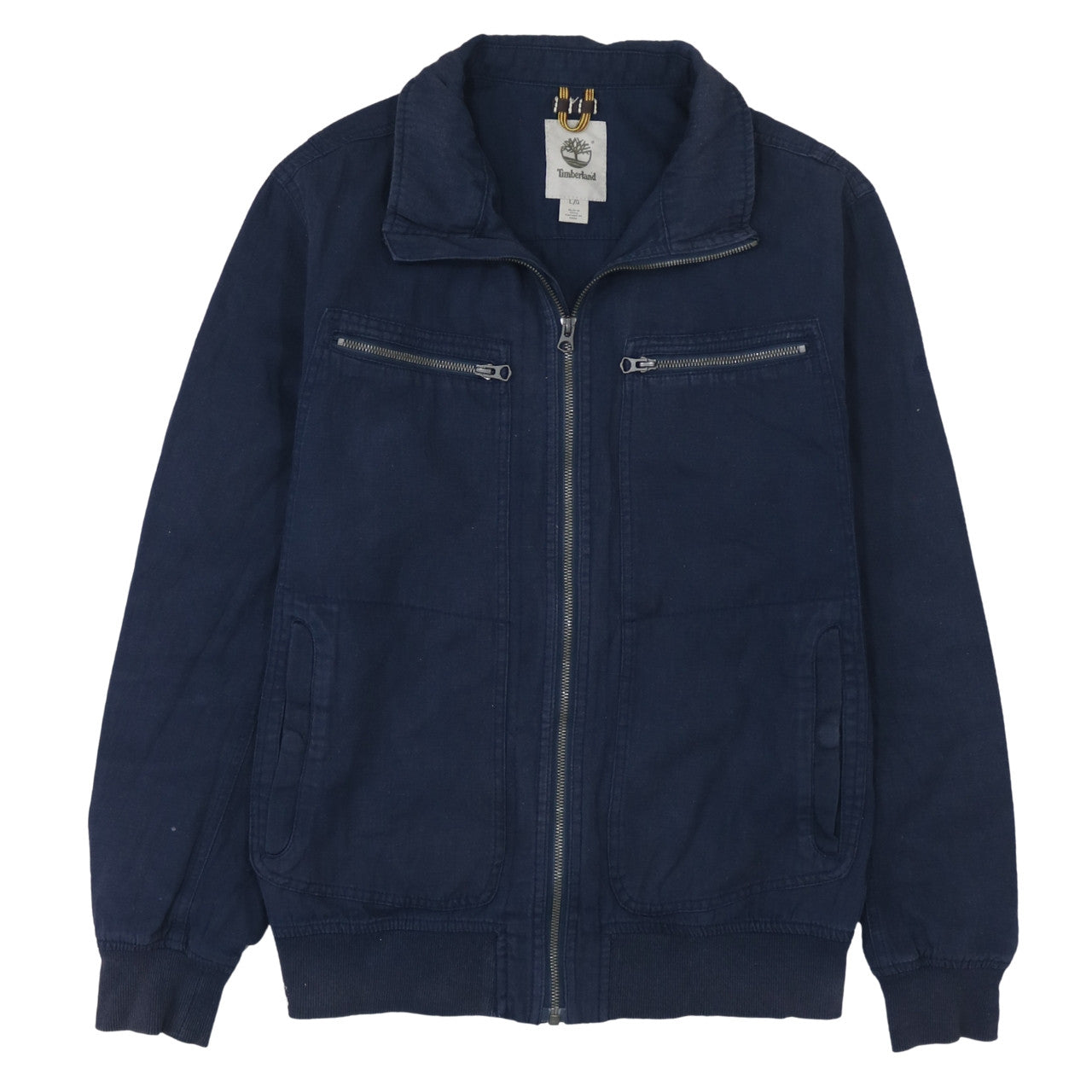 Timberland Men's Blue Cotton Linen Full Zip Jacket Size L