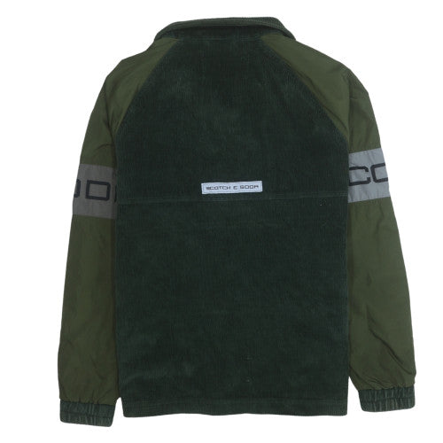 Scotch & Soda Men's Green Corduroy 1/4 Zip Jacket Size M