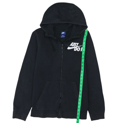 Nike Mens Black Full Zip Hoodie Small Just Do It Logo Sweatshirt