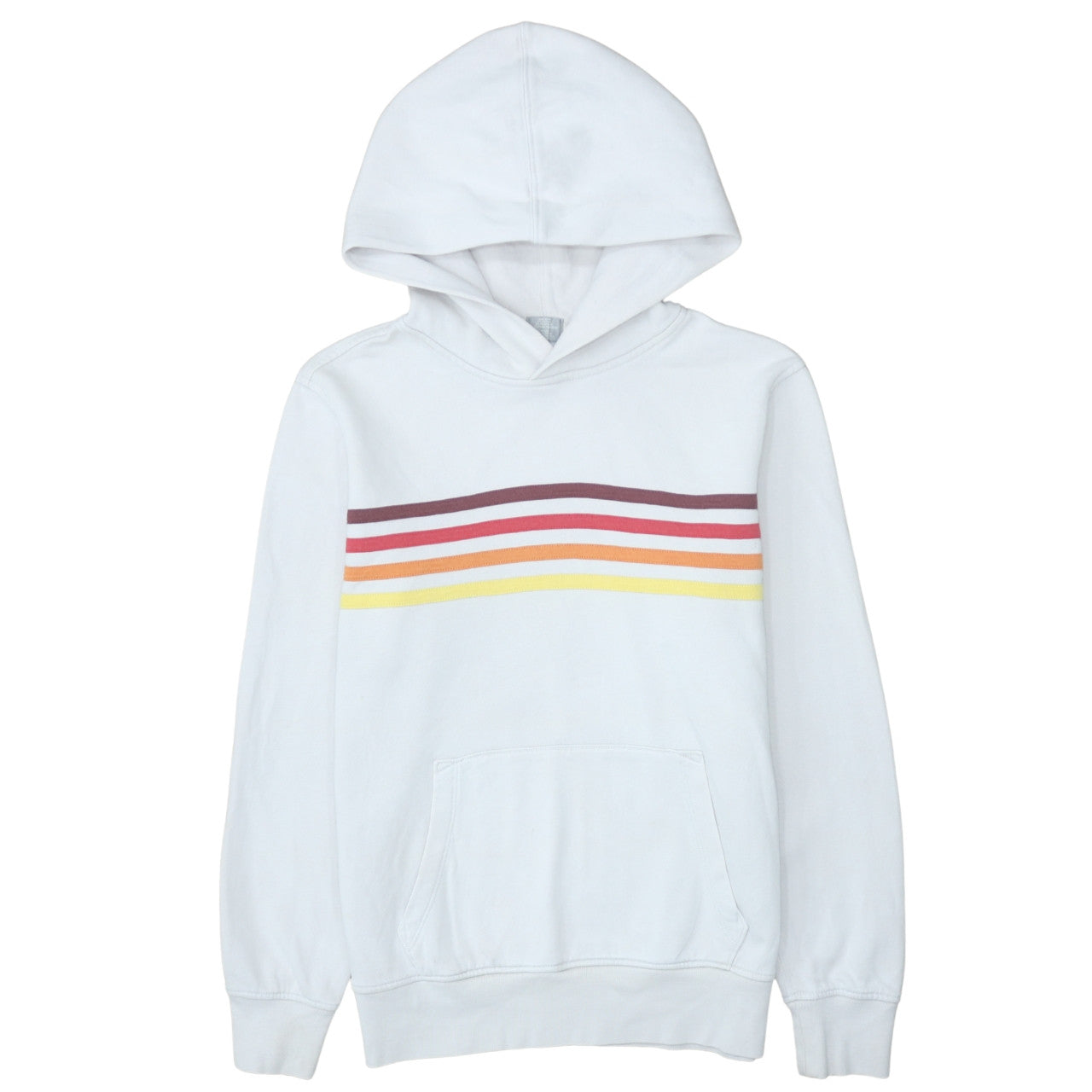 GAP Teens White Pullover Hoodie XS Retro Striped Fleece Sweatshirt