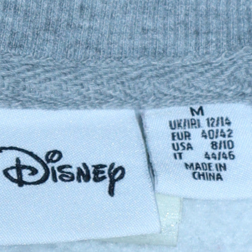 Disney Women Grey Mickey Mouse Crew Neck Pullover Sweatshirt Size M 12/14
