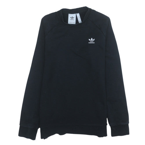 adidas Mens Black Crew Neck Sweatshirt Size S Pullover Fleece