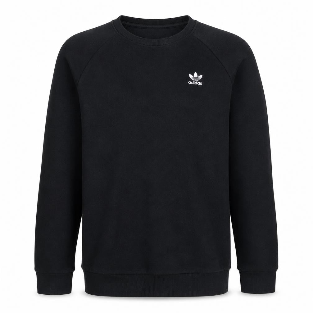 adidas Mens Black Crew Neck Sweatshirt Size S Pullover Fleece