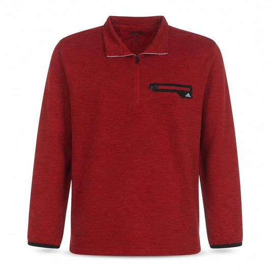 Adidas Men's Red 1/4 Zip Mock Neck Sweatshirt Size M