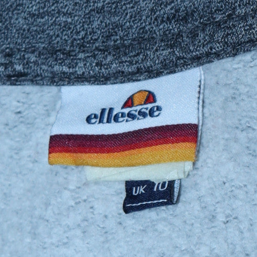 Ellesse Mens Grey Full Zip Hoodie Size L Sports Fleece Excellent