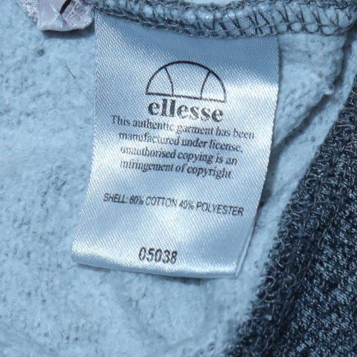 Ellesse Mens Grey Full Zip Hoodie Size L Sports Fleece Excellent