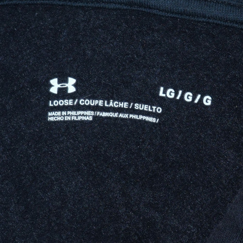 Under Armour Men's Black Pullover Hoodie L Relaxed Fit Sports Fleece