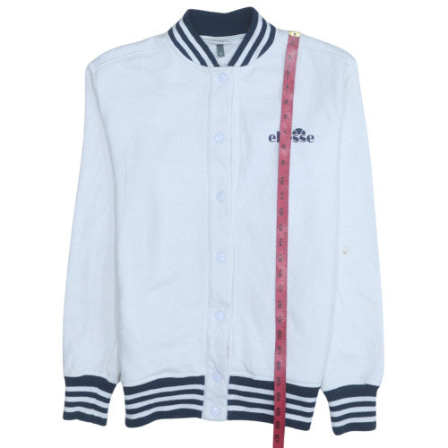 Ellesse Women's White Size 8 Varsity Jacket with Logo Detail