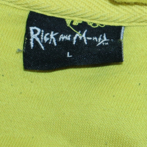 Primark Rick and Morty Men's Yellow Pullover Hoodie Size L