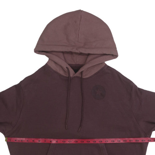 Converse Men’s Brown Pullover Hoodie M Fleece Logo Sweatshirt