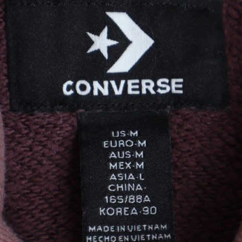 Converse Men’s Brown Pullover Hoodie M Fleece Logo Sweatshirt