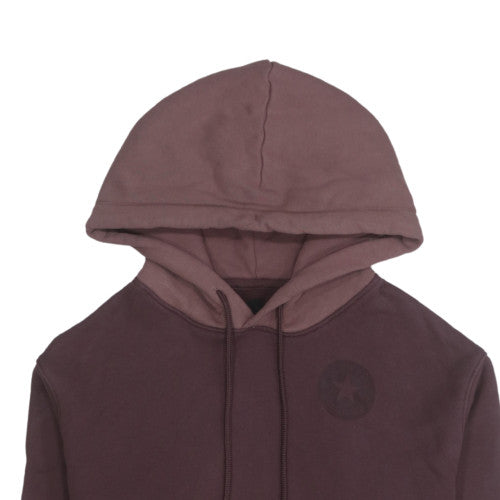 Converse Men’s Brown Pullover Hoodie M Fleece Logo Sweatshirt