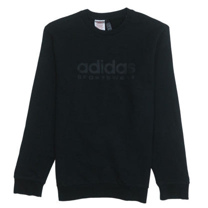 Additional front view of Adidas boys’ black sportswear sweatshirt, size 14-15, years crew neck pullover