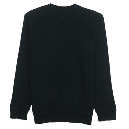 Brand and care label for Adidas boys’ black sportswear sweatshirt, size 14-15, years crew neck pullover