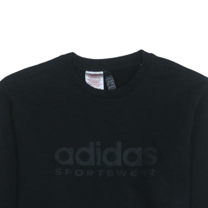 Additional view of Adidas boys’ black sportswear sweatshirt, size 14-15, years crew neck pullover