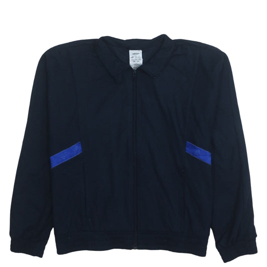 Adidas Women Navy Blue Full Zip Sweatshirt Size 12 Cotton Blend