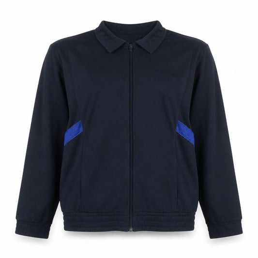 Adidas Women Navy Blue Full Zip Sweatshirt Size 12 Cotton Blend