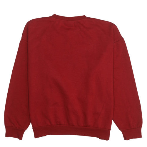 Disney Women Red Mickey Mouse Pullover Sweatshirt Size 14 Classic Fit