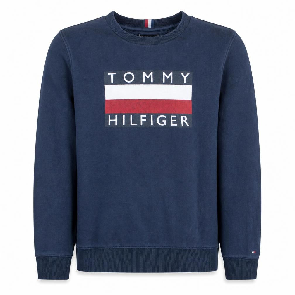 Tommy Hilfiger Men's Blue Logo Pullover Sweatshirt Size L