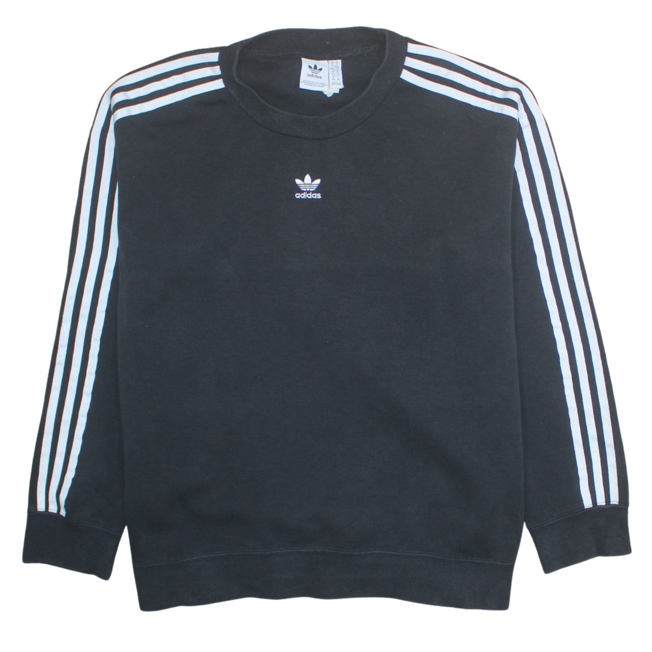 Adidas Womens Black Crew Neck Long Sleeve Sweatshirt Size 18
