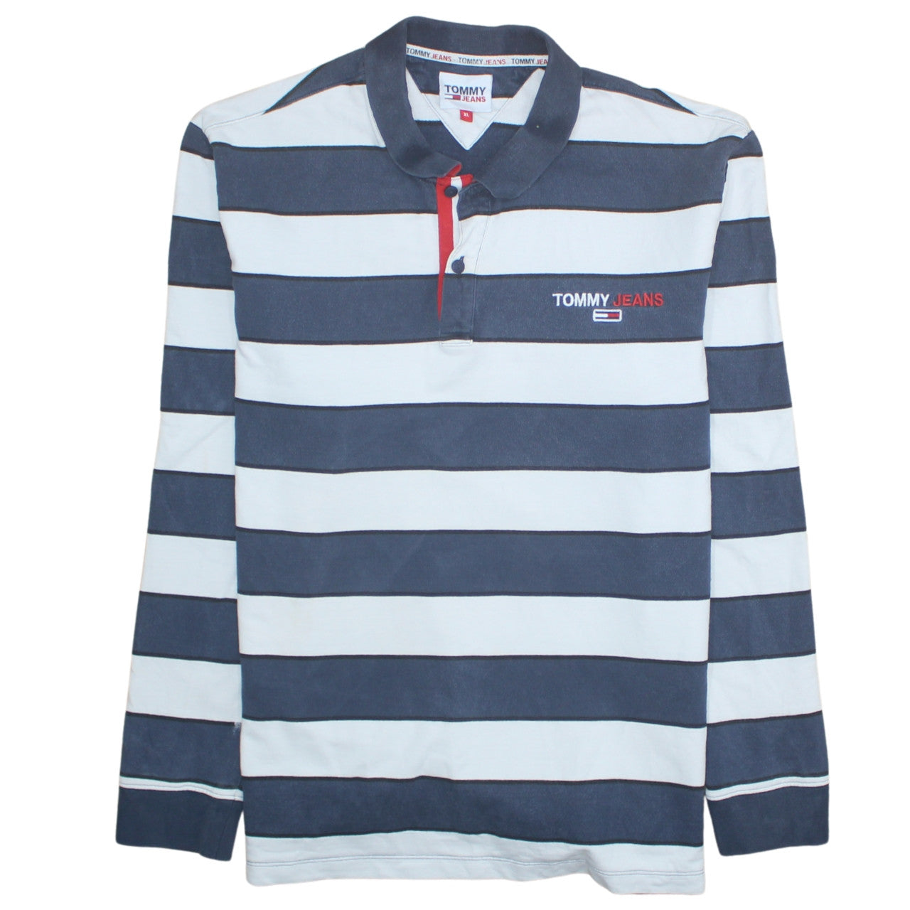 Tommy Jeans Men’s Blue Striped Henley Sweatshirt XL
