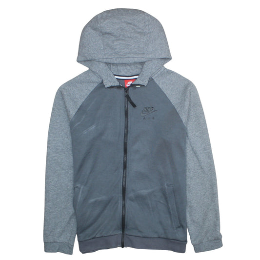 Nike Air Grey Full Zip Hoodie Teens L Lightweight Sportswear