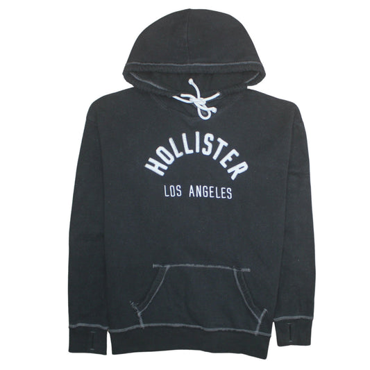 Hollister Men’s Black Pullover Hoodie L Hooded Sweatshirt Los Angeles Logo