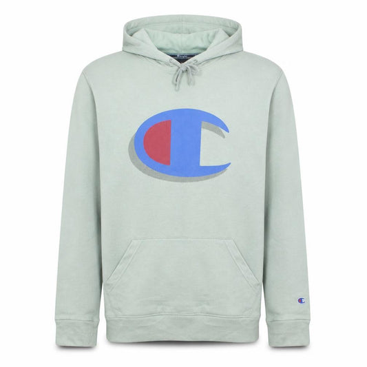 Champion Men's Green Pullover Hoodie Medium Logo Graphic Sweatshirt
