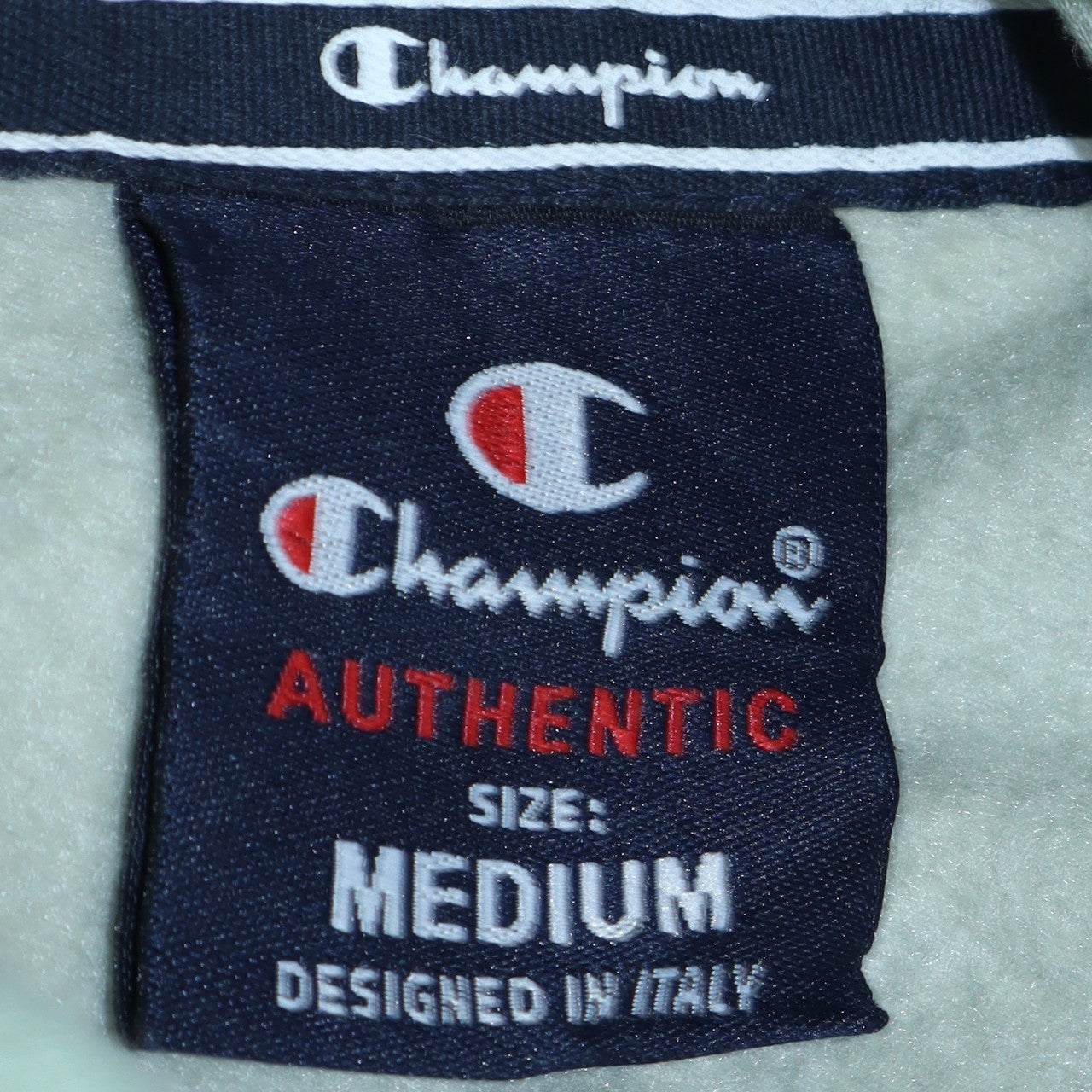 Champion Men's Green Pullover Hoodie Medium Logo Graphic Sweatshirt