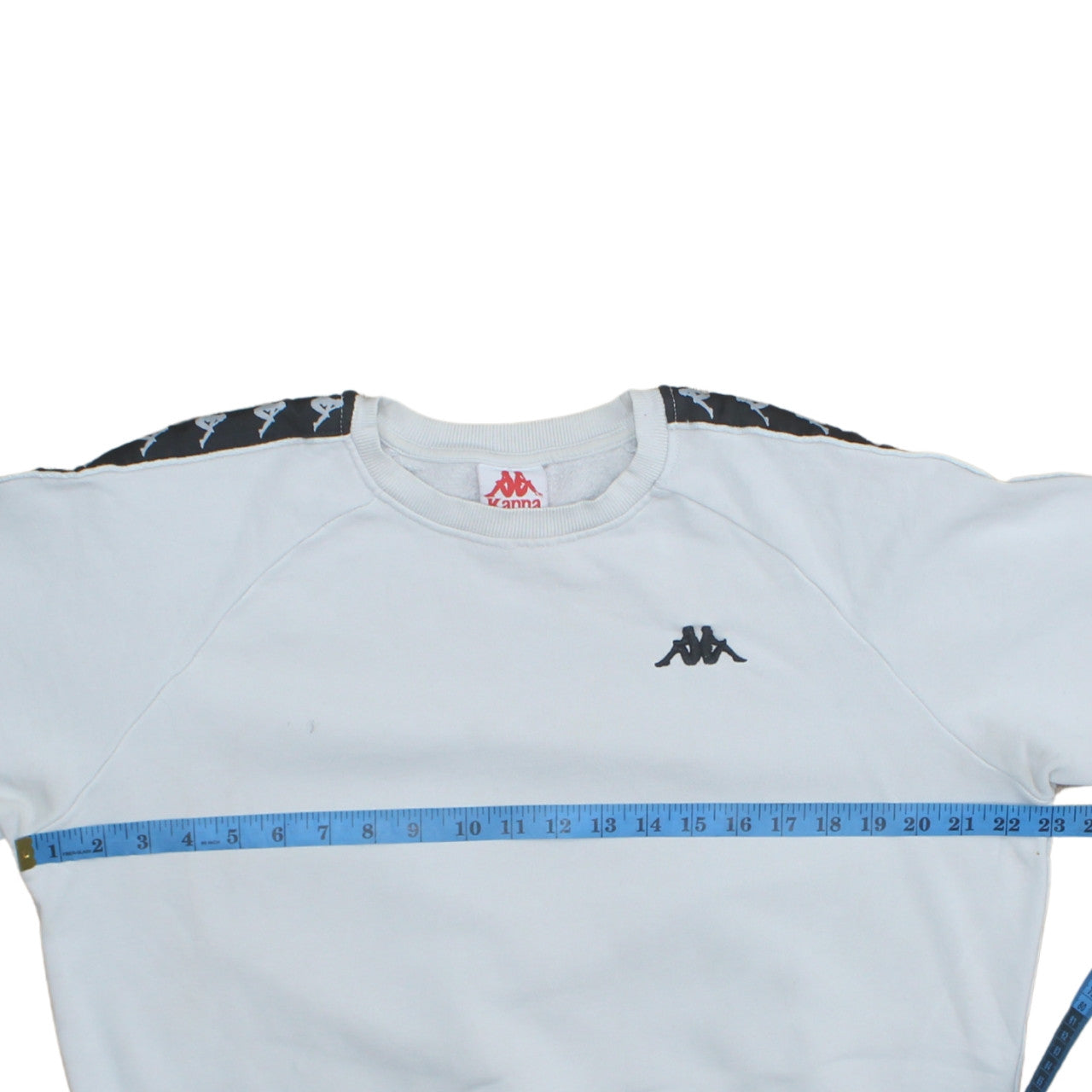 Kappa Men's White Crew Neck Logo Sweatshirt Medium