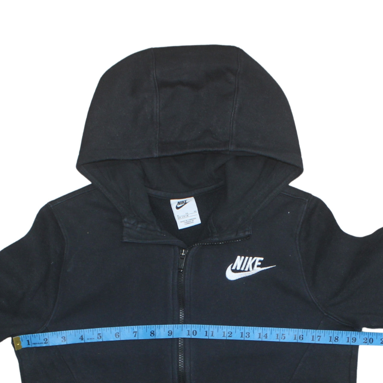 Nike Teens Black XL Full Zip Hoodie Sweatshirt with Logo