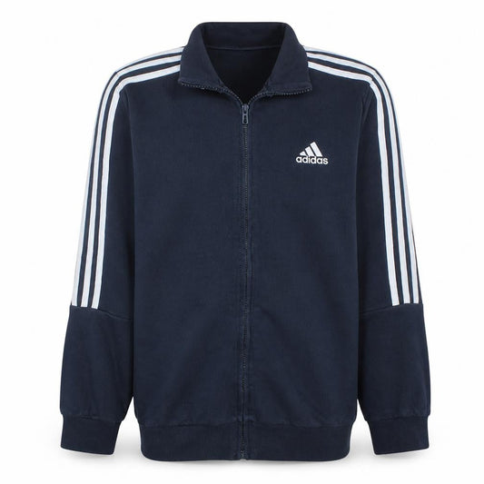 Adidas Men Blue Full Zip Sweatshirt M Regular Fit Sportswear