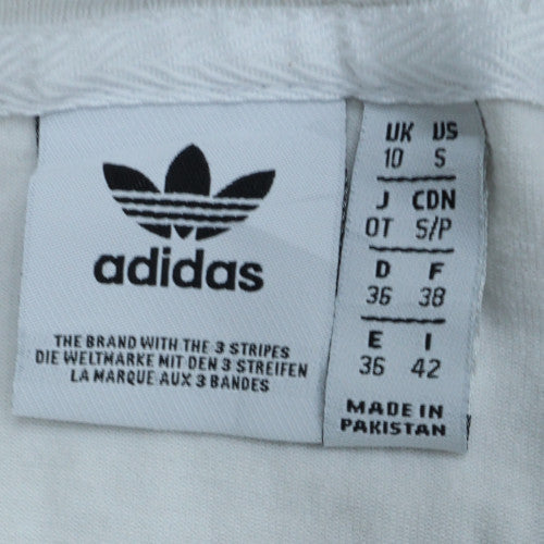 Adidas Women's White Cotton Tank Top Size 10 Crew Neck Sleeveless