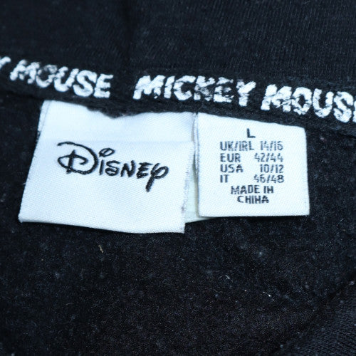 Disney Women Black Large Pullover Hoodie Mickey Mouse Graphic