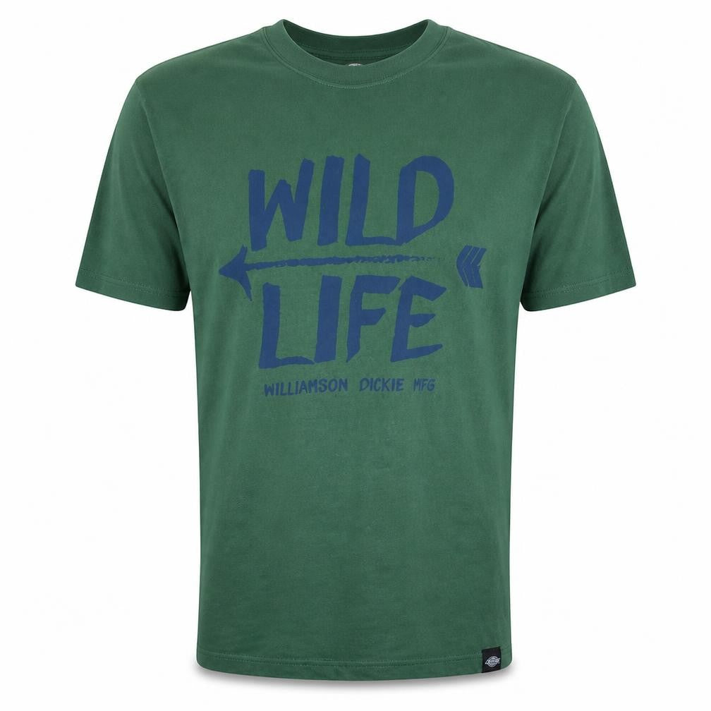 Dickies Men's Green XS Graphic Wild Life Cotton T-Shirt