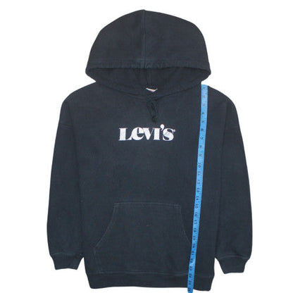 Levi's Men's Black XS Pullover Hoodie with Logo Print