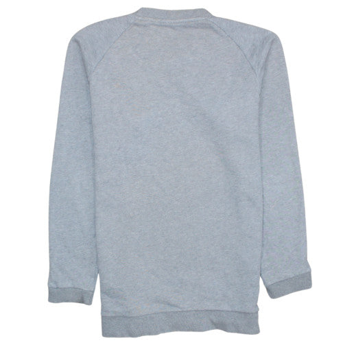 Adidas Men Grey Crew Neck Pullover Sweatshirt M Regular Fit Logo
