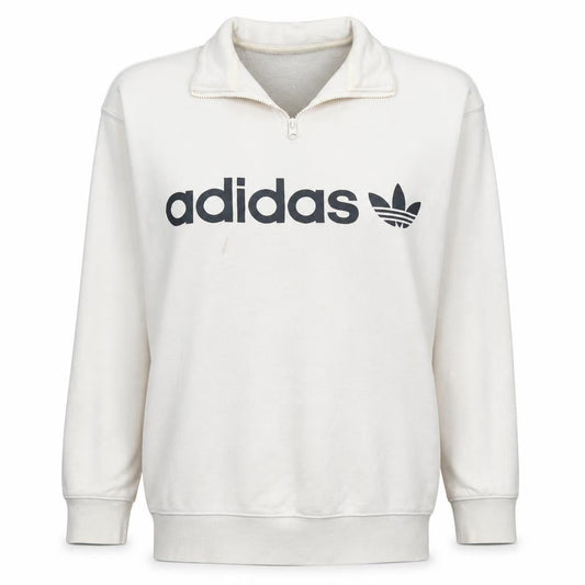 Adidas Women’s Beige 1/4 Zip Pullover Sweatshirt Size 12