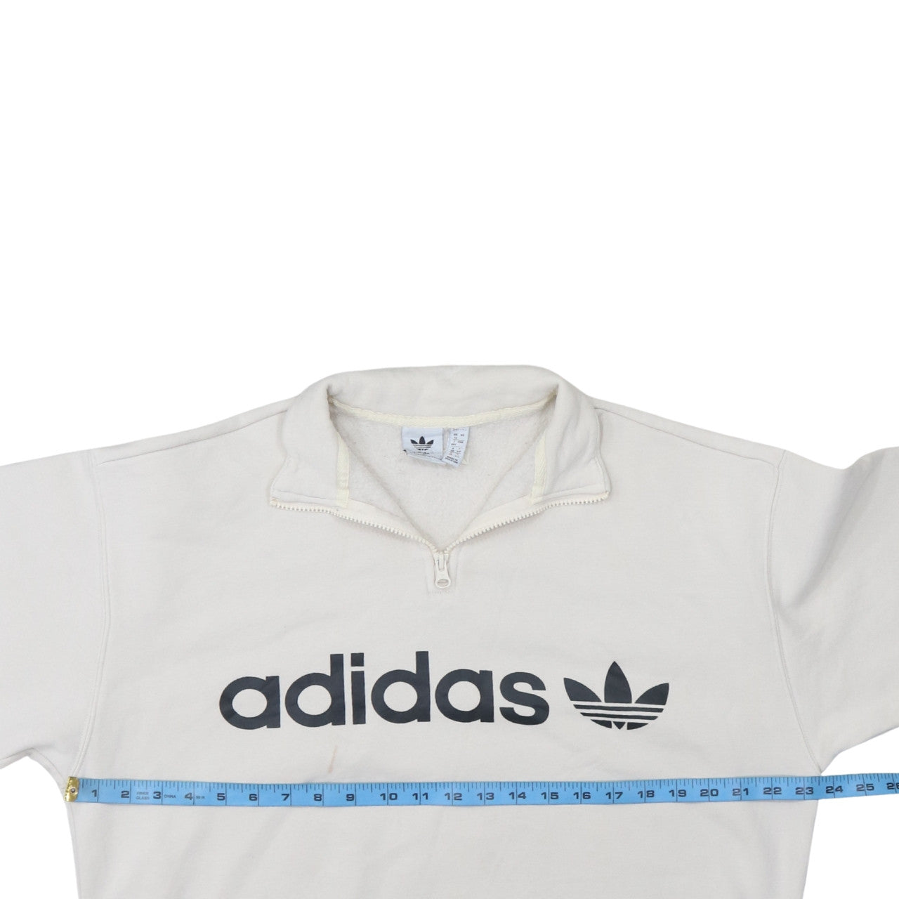 Adidas Women’s Beige 1/4 Zip Pullover Sweatshirt Size 12