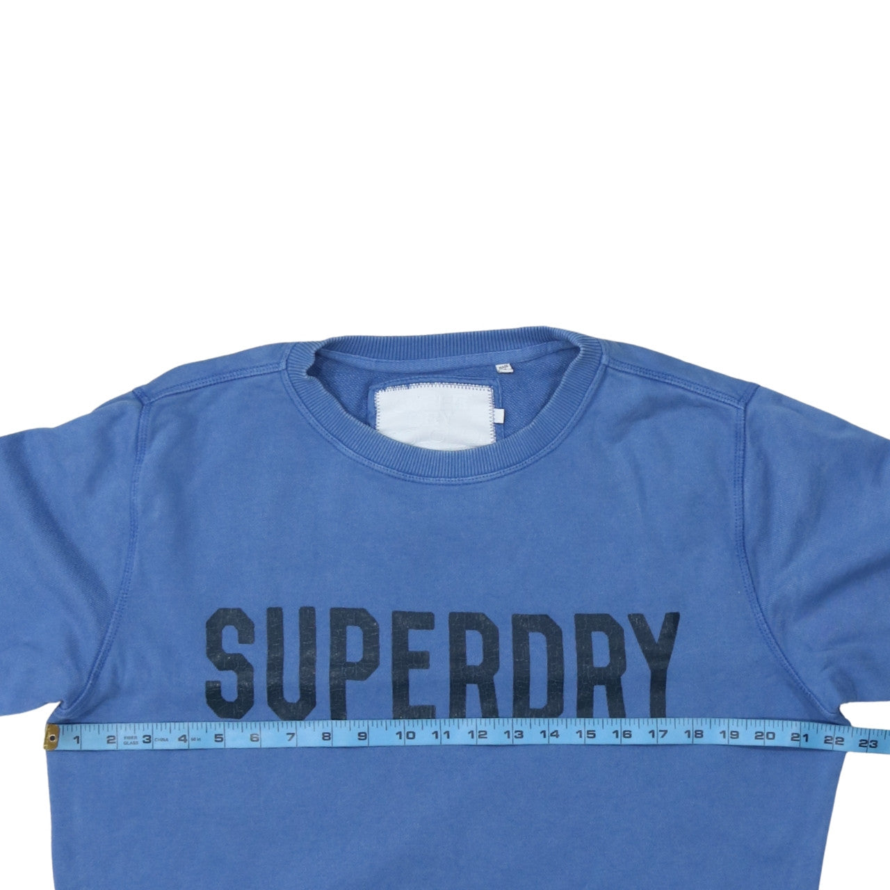 Superdry Men's Blue Crew Neck Graphic Sweatshirt Size M